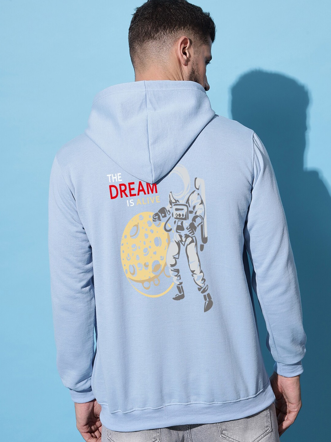 

Imsa Moda Graphic Printed Hooded Fleece Pullover, Blue