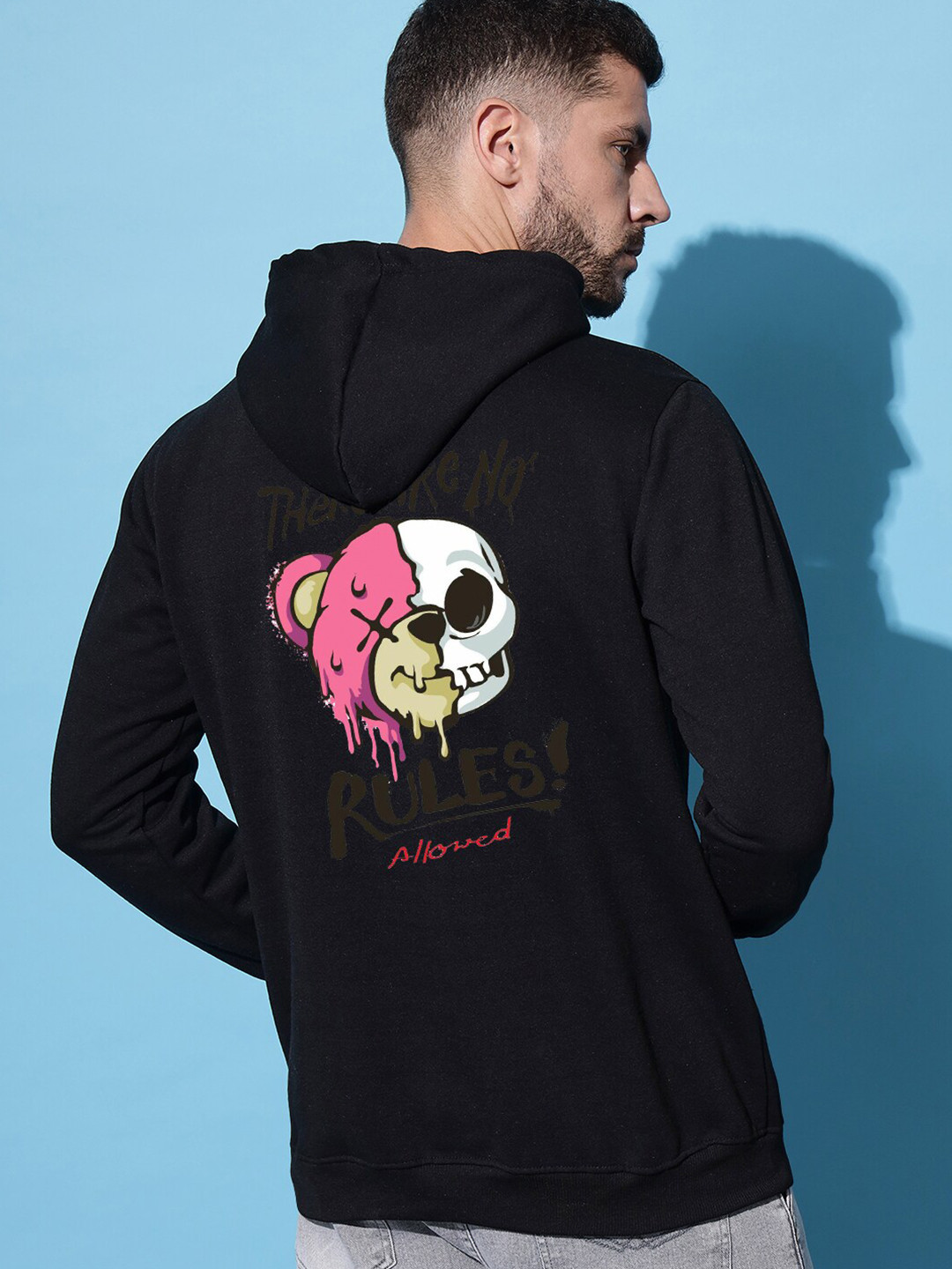 

Imsa Moda Graphic Printed Hooded Fleece Sweatshirt, Black