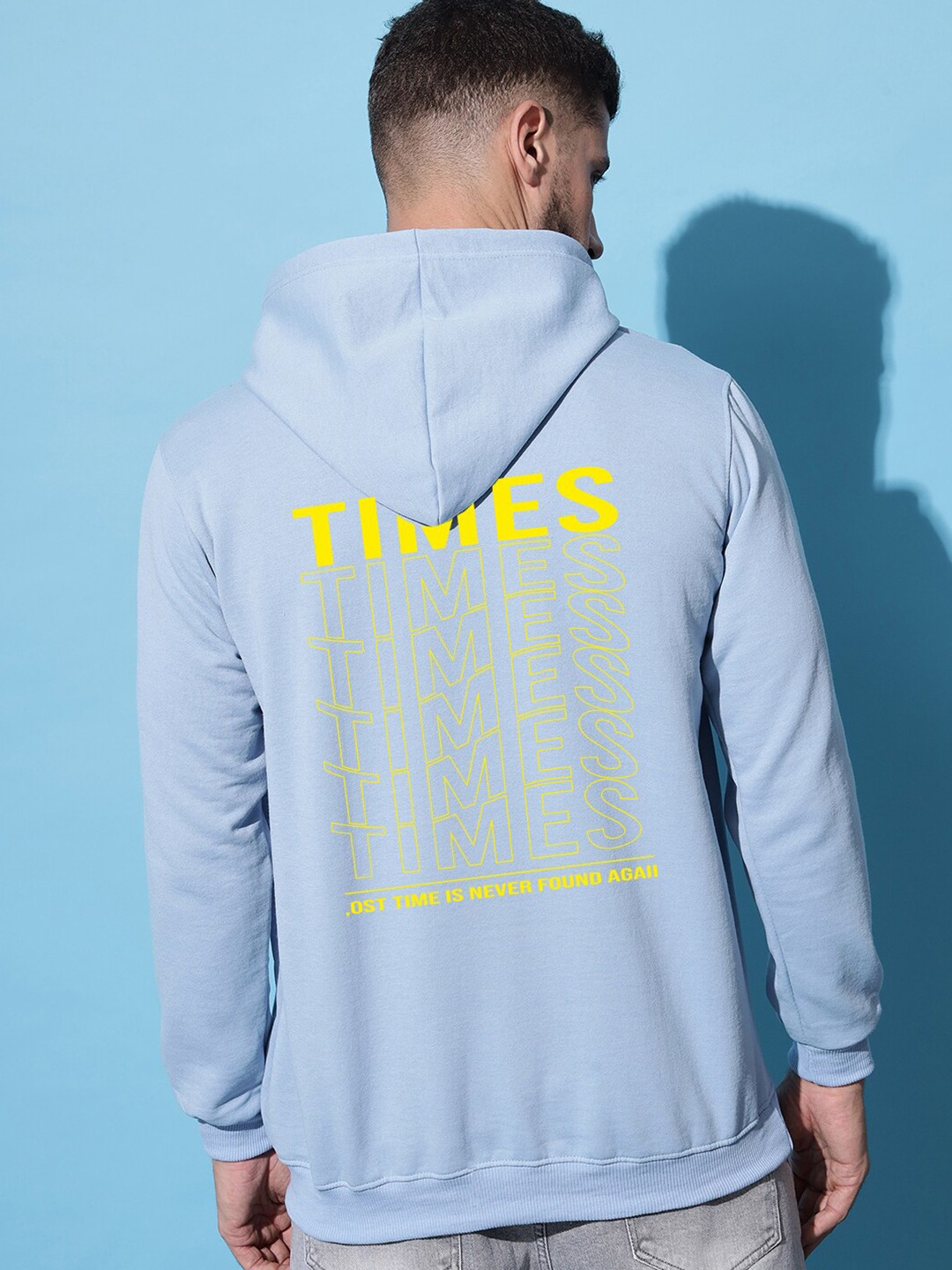 

Imsa Moda Typography Printed Hooded Fleece Sweatshirt, Blue