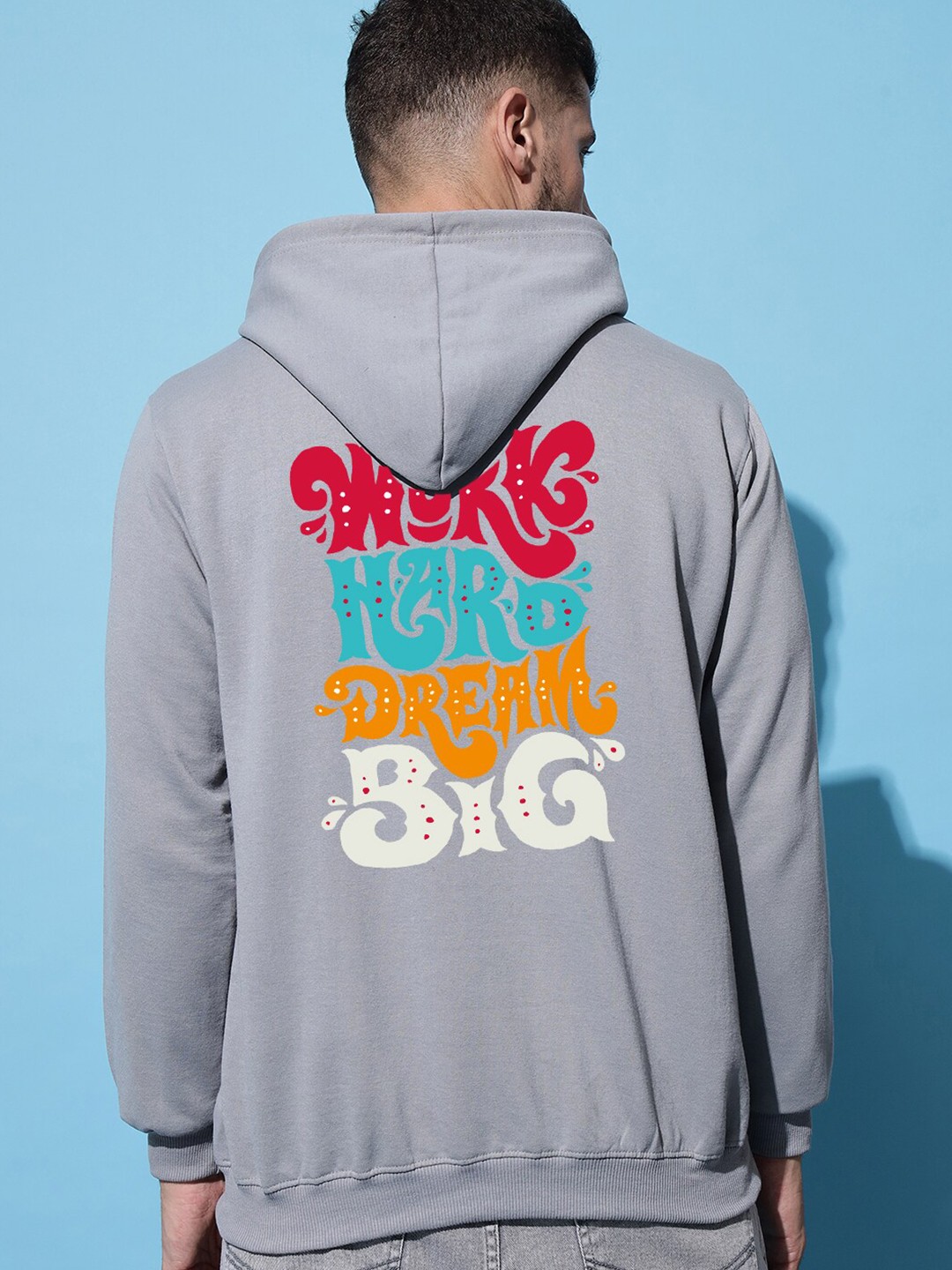 

Imsa Moda Typography Printed Fleece Pullover, Grey