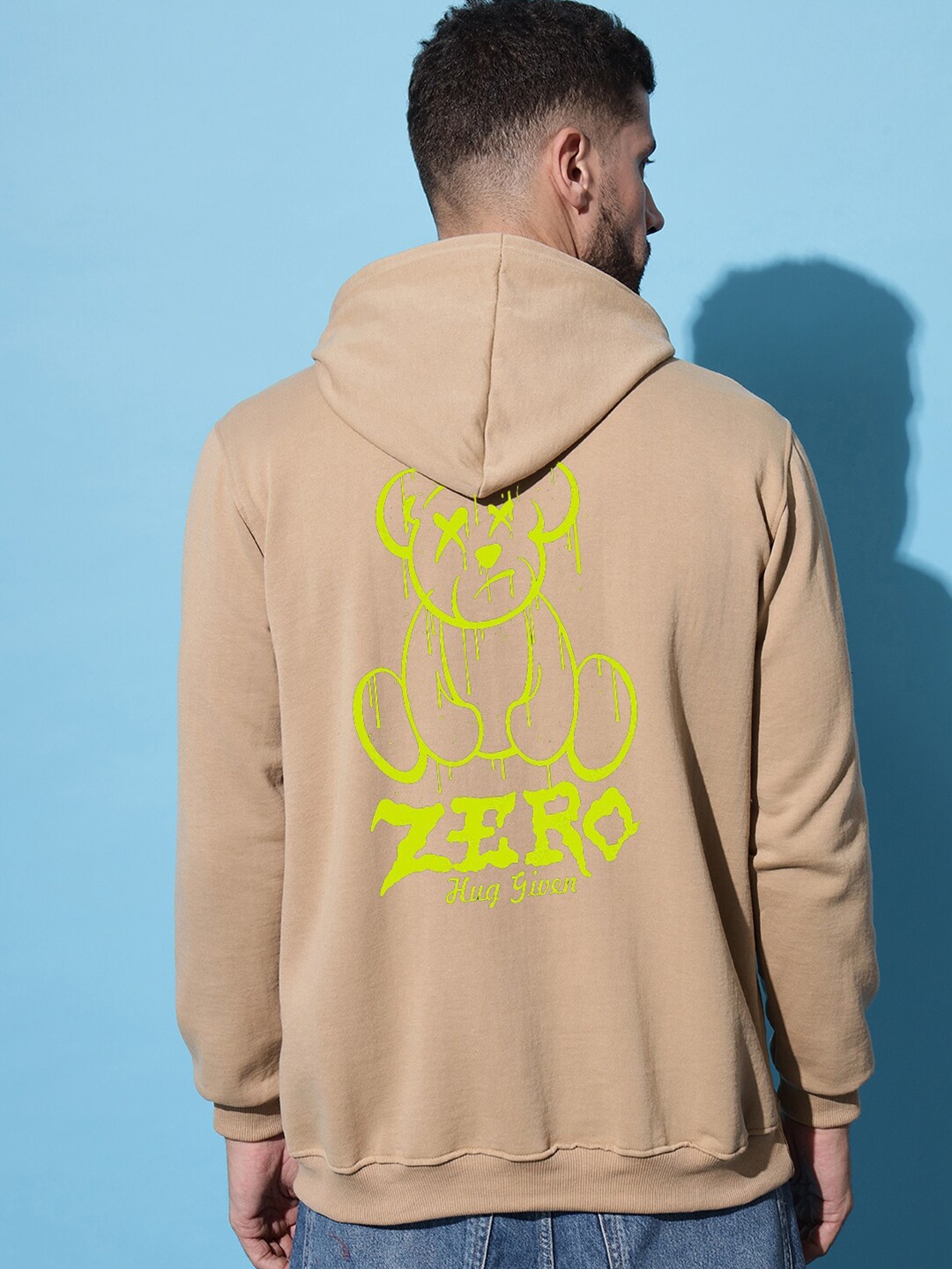 

Imsa Moda Graphic Printed Hooded Fleece Sweatshirt, Beige