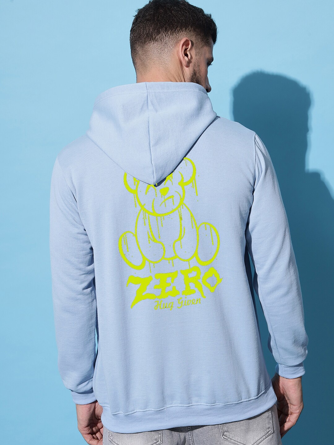 

Imsa Moda Graphic Printed Fleece Hooded Pullover Sweatshirt, Blue
