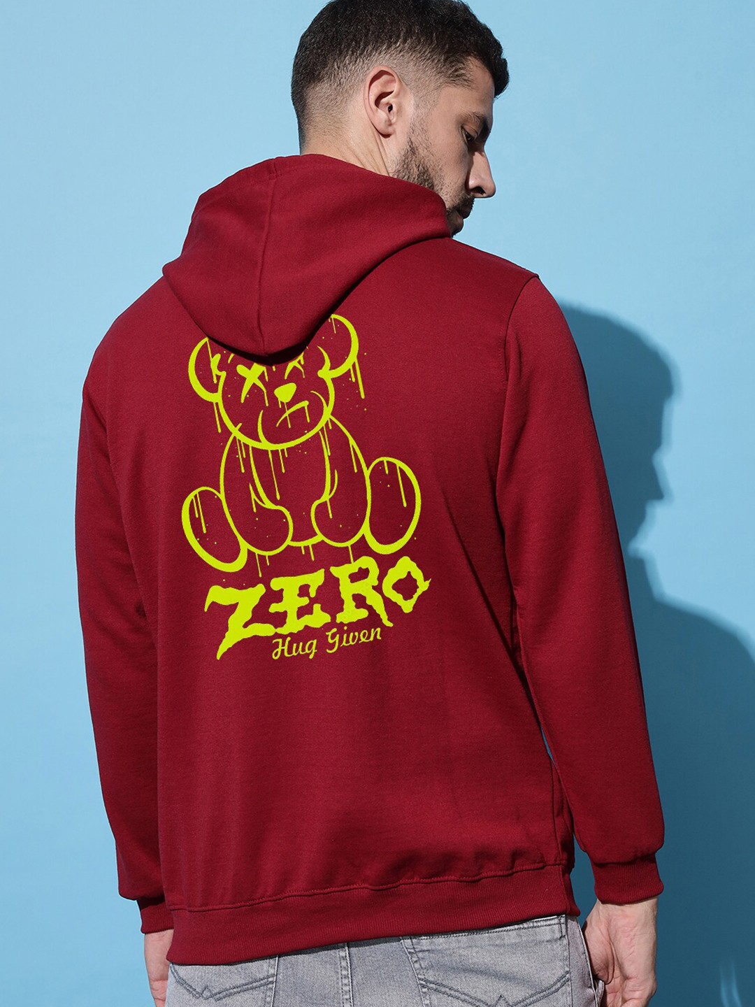 

Imsa Moda Graphic Printed Fleece Hooded Pullover, Maroon