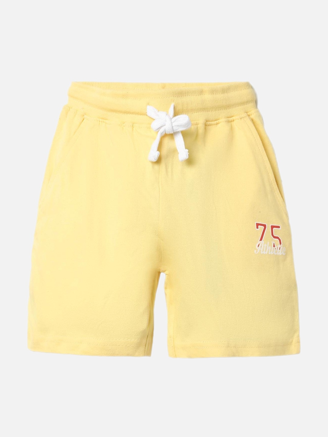 

UrbanMark Boys Mid Rise Pure Cotton Shorts, Yellow