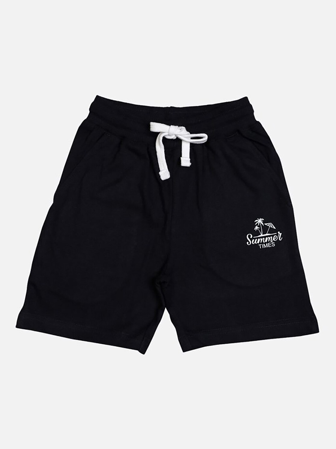 

UrbanMark Boys Mid Rise Pure Cotton Shorts, Navy blue