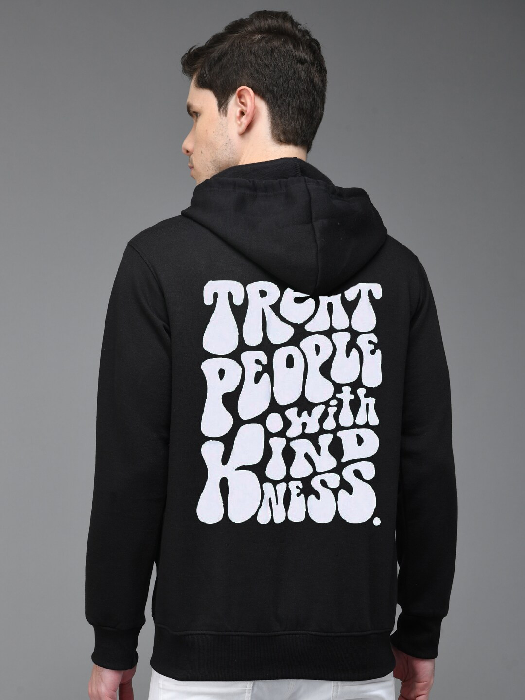 

The Modern Soul Typography Printed Hooded Pullover, Black