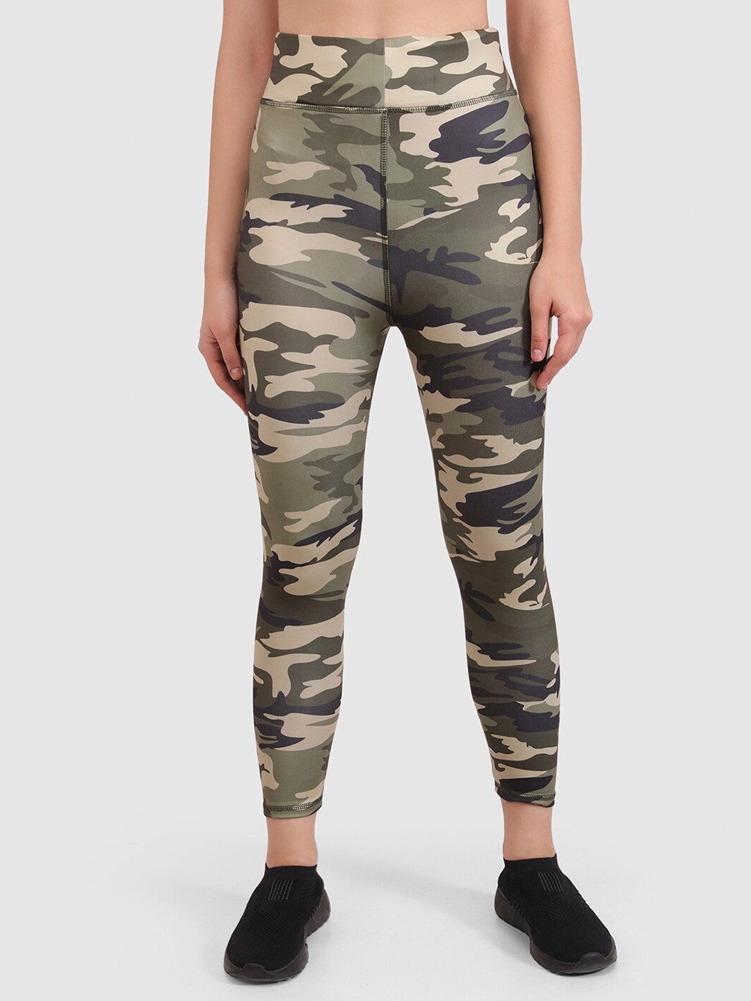 

BRACHY Camouflage Printed Dry Fit Skinny Fit Tights, Green