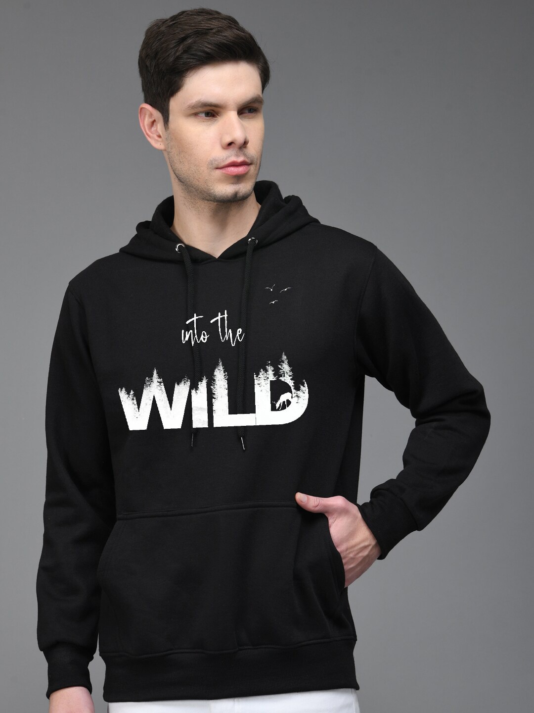 

The Modern Soul Typography Printed Hooded Pullover, Black