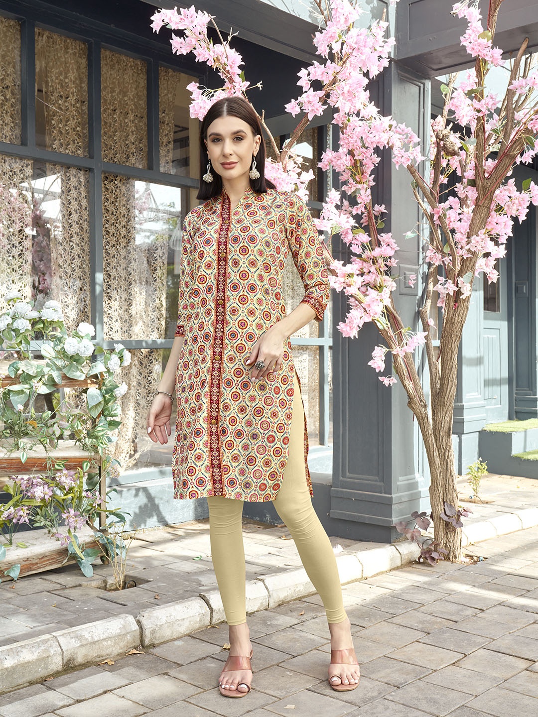 

Anouk Women Ethnic Motifs Printed Kurta, Cream