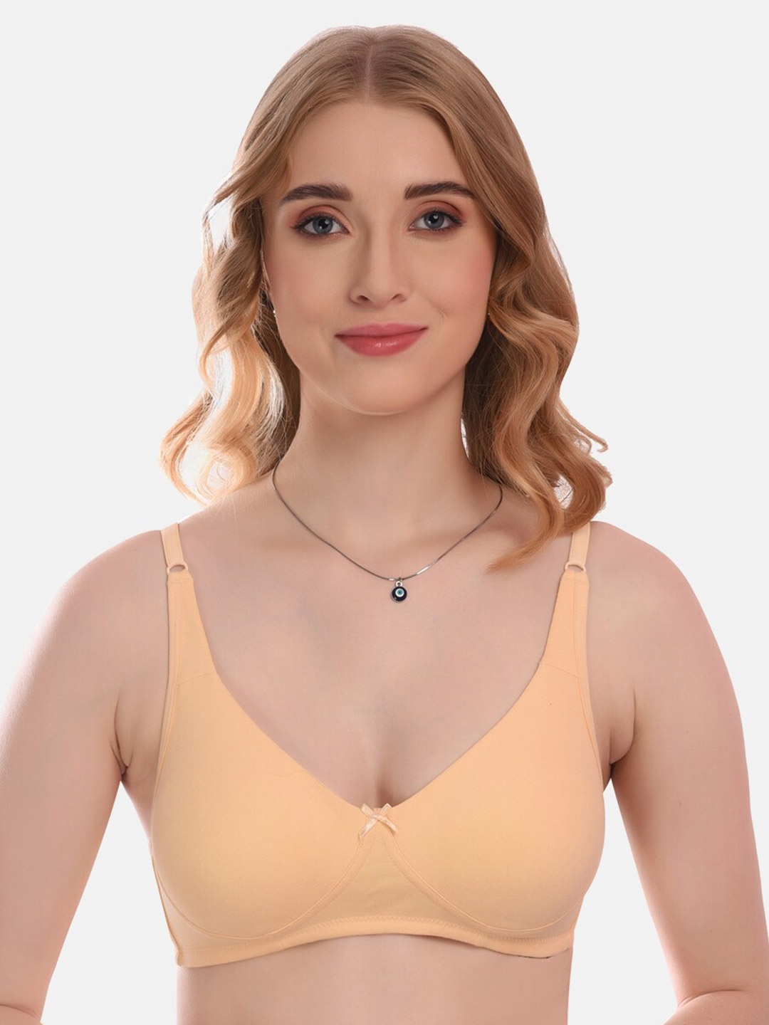 

LOTUSLEAF Non Padded Non-Wired Cotton Bra Full Coverage With All Day Comfort, Beige