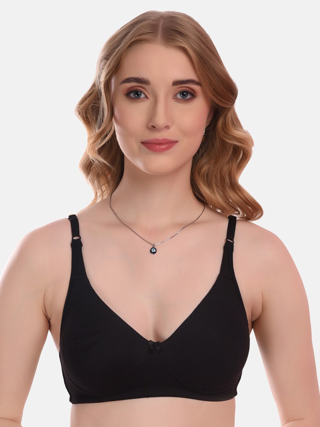 

LOTUSLEAF Full Coverage Cotton T-shirt Bra with All Day Comfort, Black
