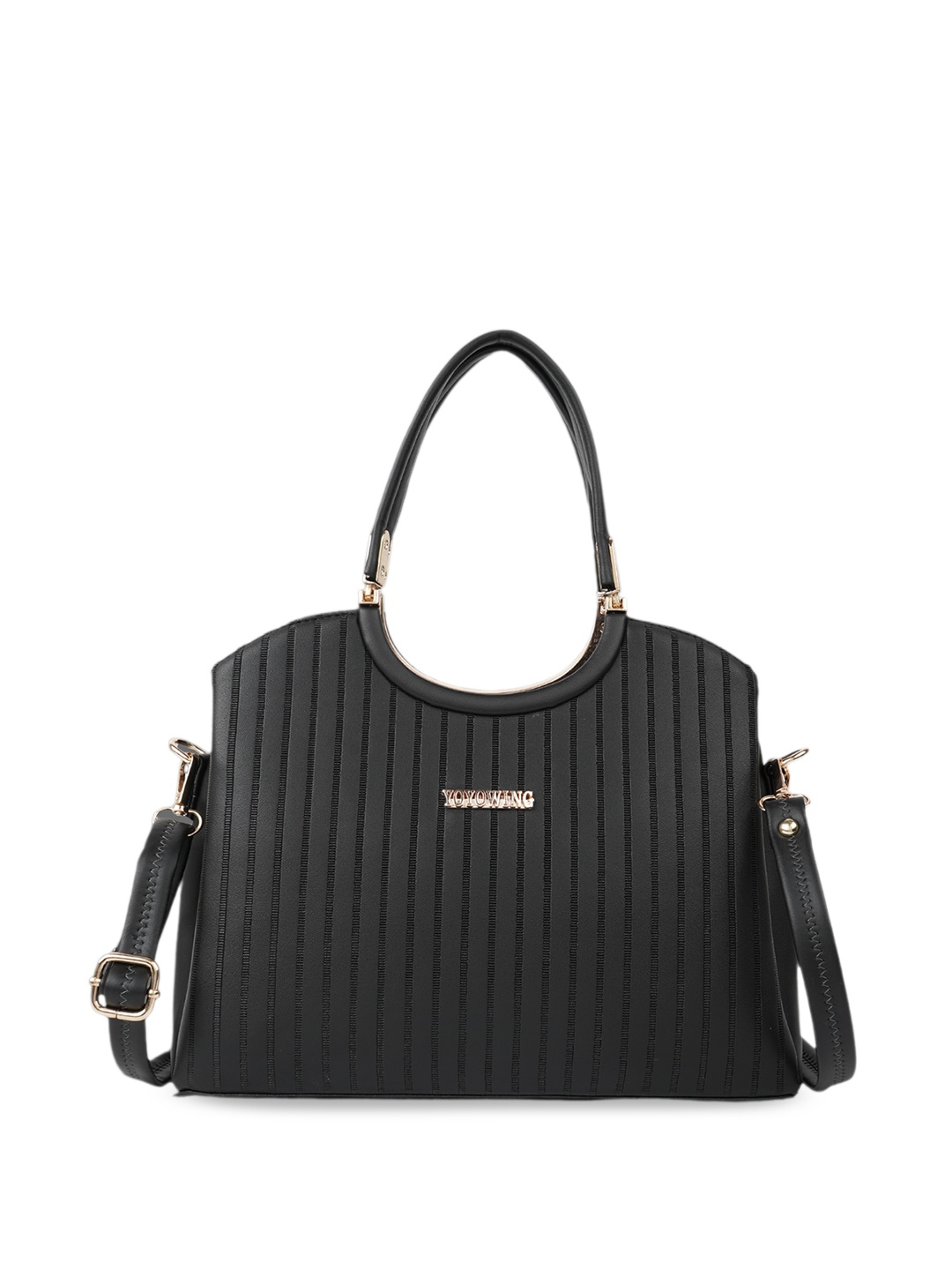 

YOYOWING Quilted Structured Handheld Bag, Black
