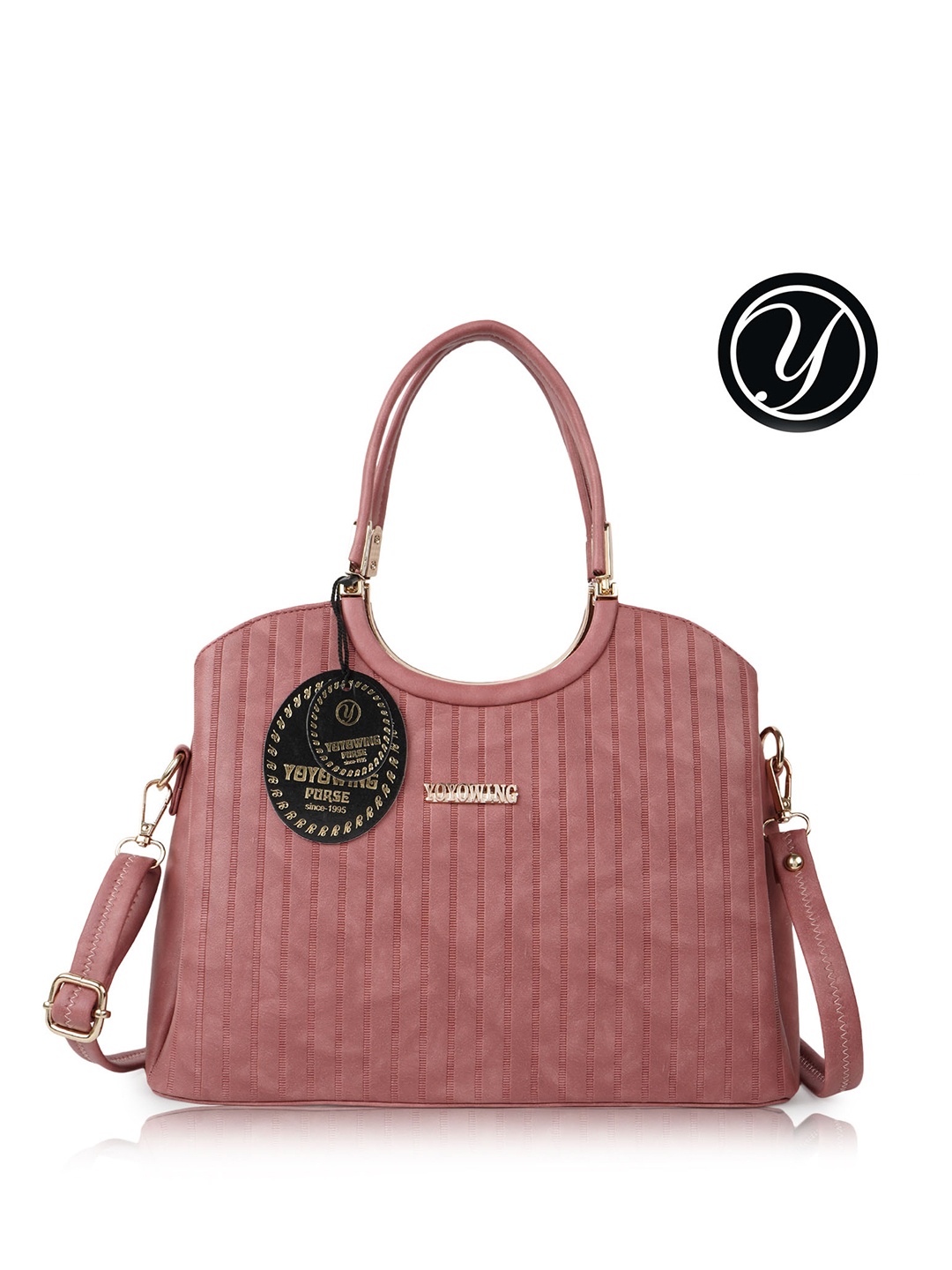 

YOYOWING Textured Structured Handheld Bag, Pink