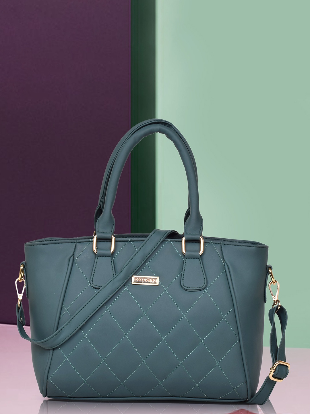 

YOYOWING Structured Handheld Bag with Quilted, Green
