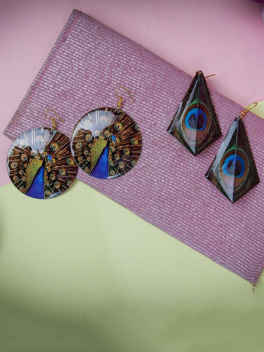 

Rang Gali Set Of 2 Silver-Plated Contemporary Drop Earrings