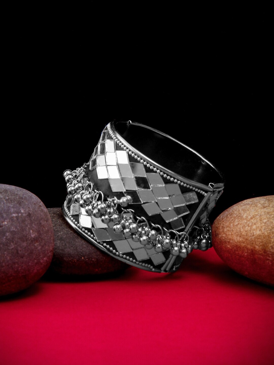 

Rang Gali Mirror Silver Plated Kada Bracelet