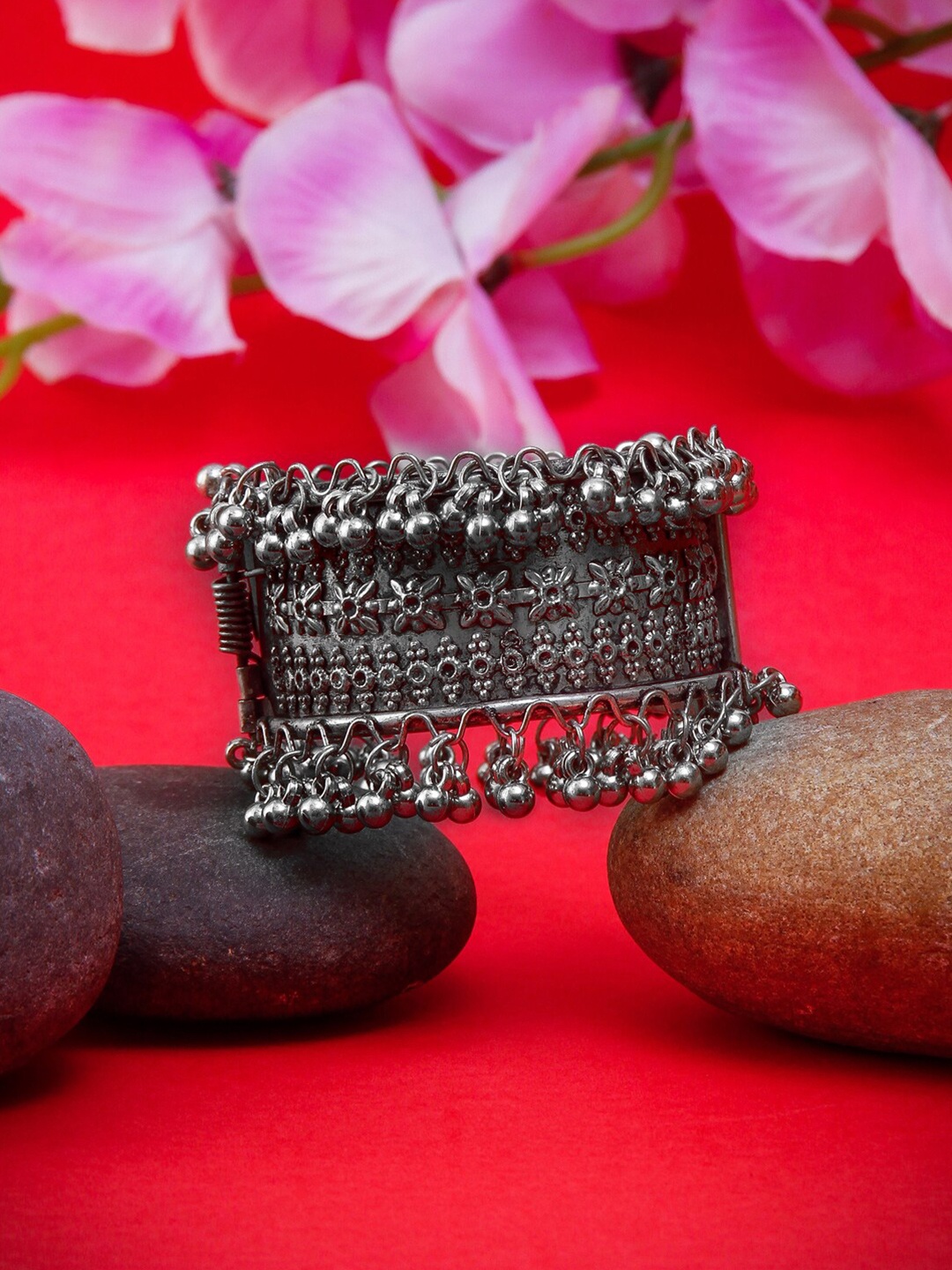 

Rang Gali Oxidised Silver Plated Kada Bracelet