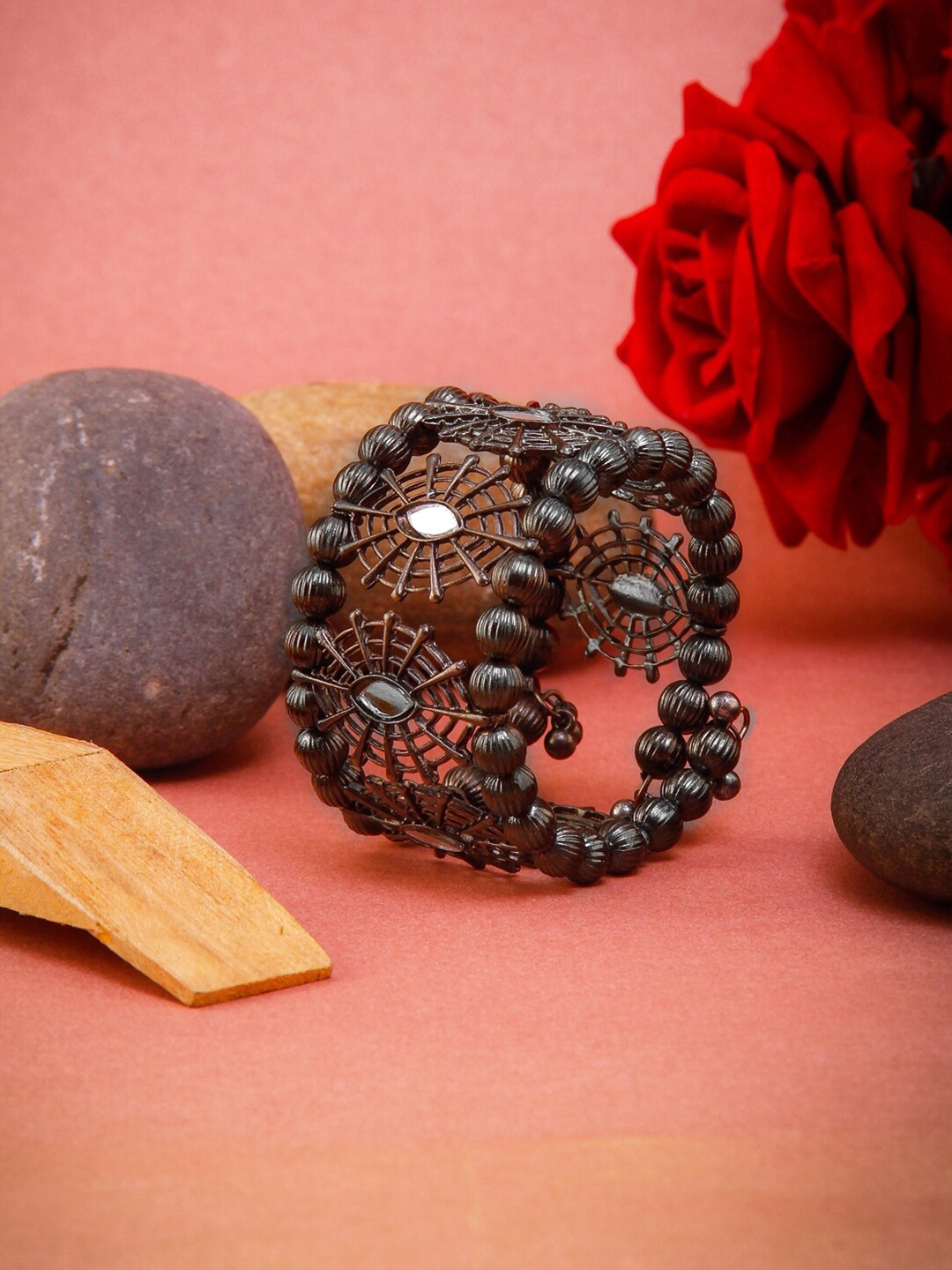 

Rang Gali Silver-Plated Oxidised Bracelet