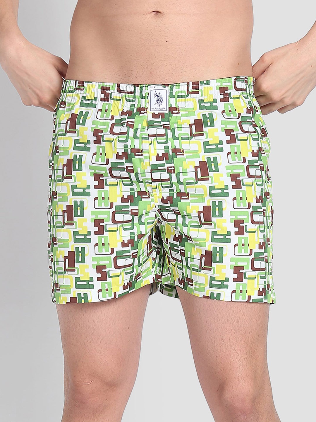 

U.S. Polo Assn. Printed Pure Cotton IYAC Boxers Z9IYAC-ABM-PR, Green