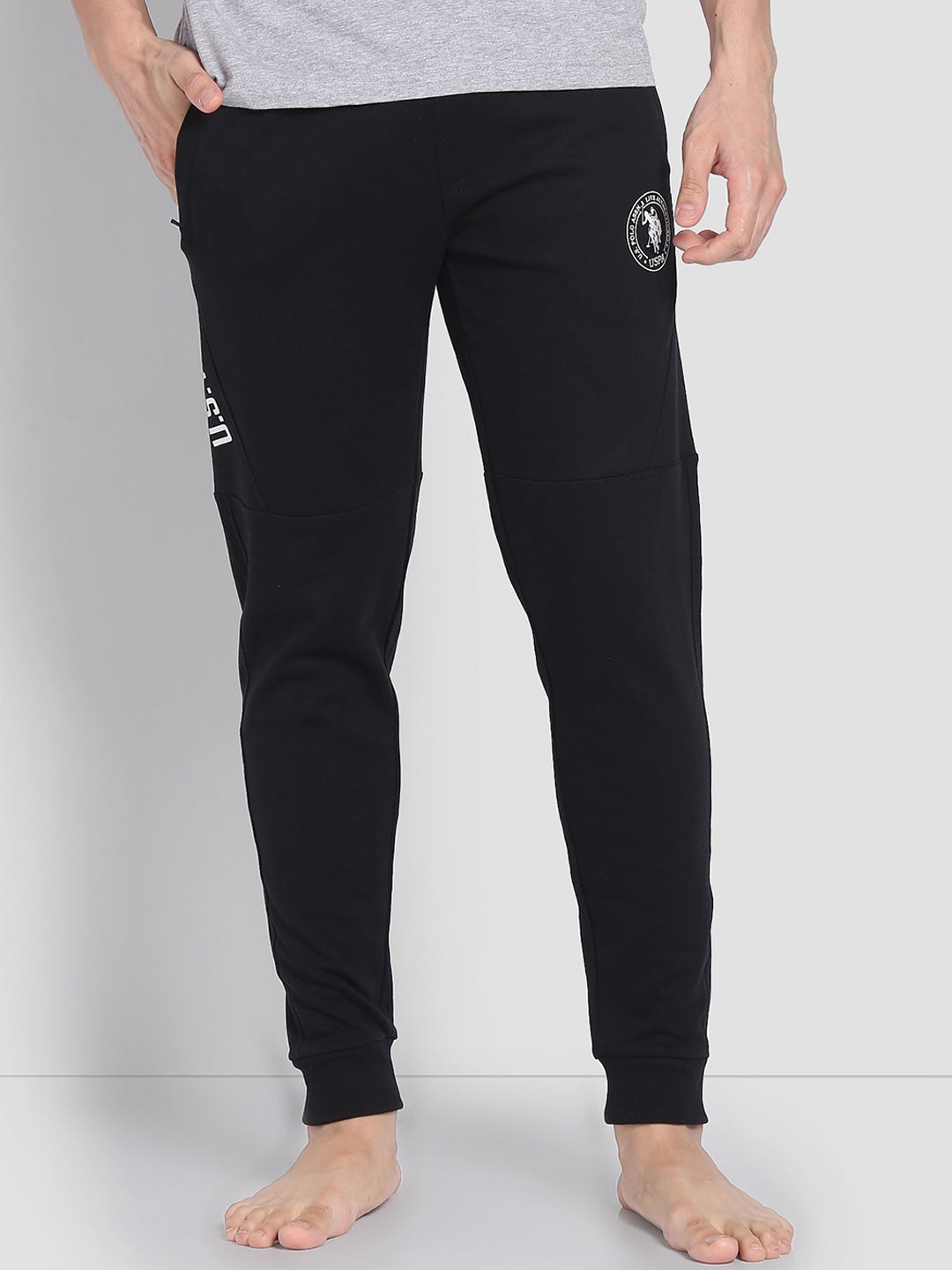 

U.S. Polo Assn. Men Cotton Stretchable Jpggers Lounge Pants, Black
