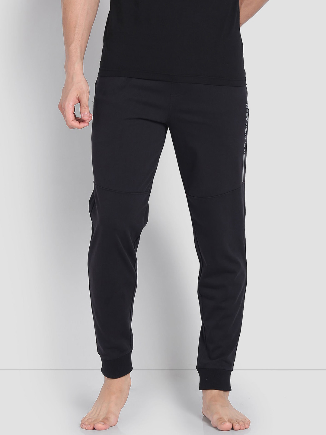 

U.S. Polo Assn. Men Solid Joggers Lounge Pants, Black