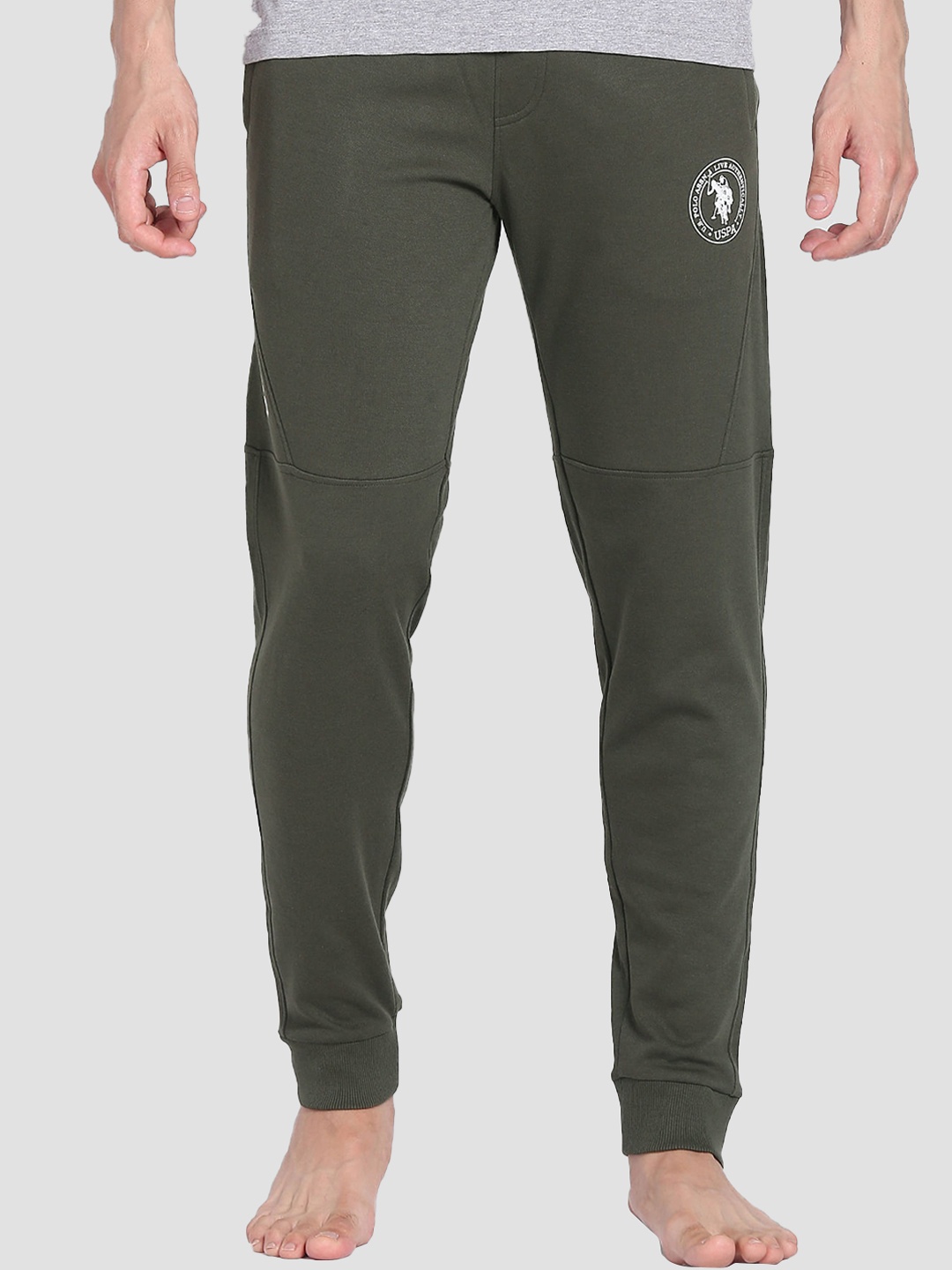 

U.S. Polo Assn. Men Mid-Rise Cotton Stretch LJ003 Joggers, Olive