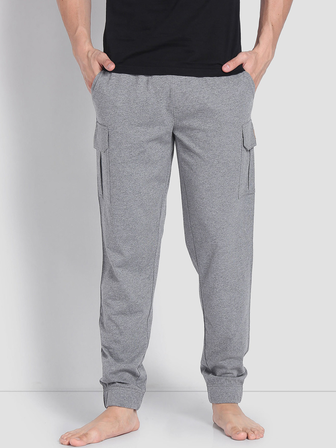 

U.S. Polo Assn. Men Mid-Rise Lightweight Utility OJ002 Lounge Cargo Joggers, Grey