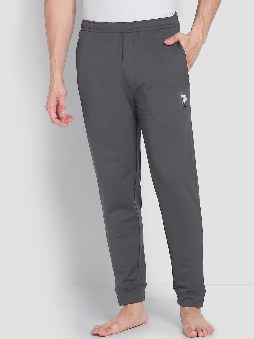 

U.S. Polo Assn. Men Mid-Rise High Stretch AJ001 Active Joggers, Grey