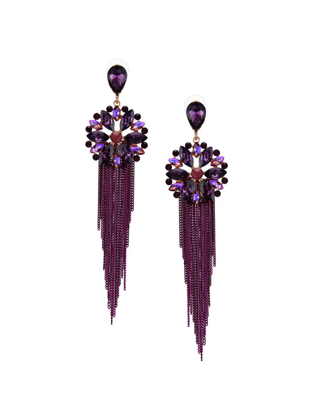 

DressBerry Gold-Plated Contemporary Drop Earrings, Purple