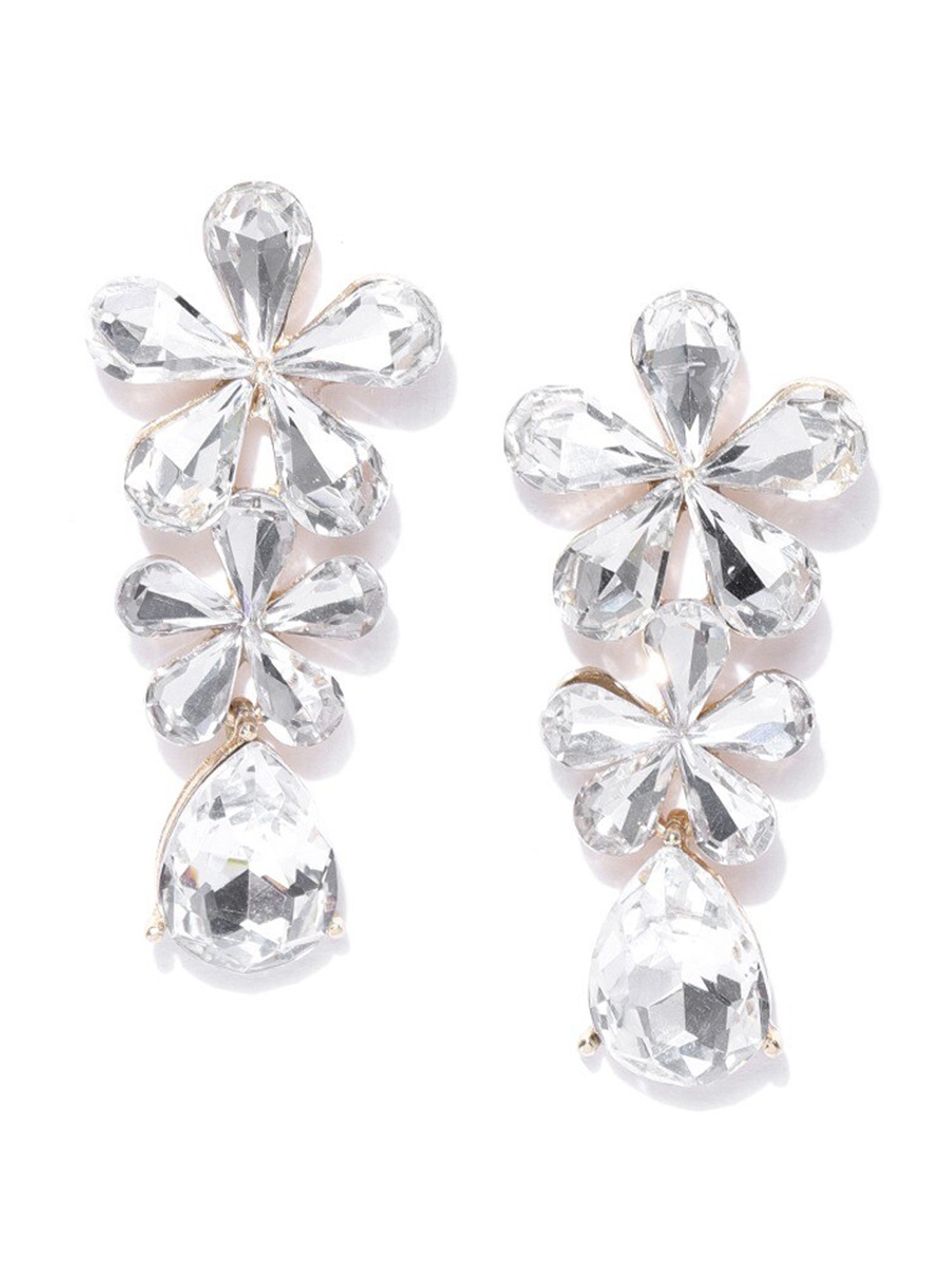 

DressBerry Gold-Plated Floral Drop Earrings