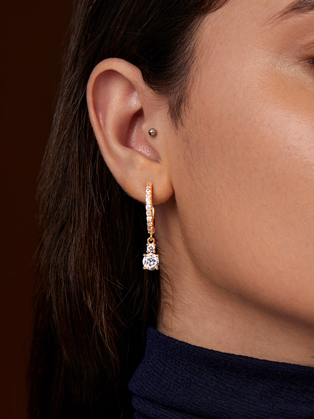 

MINUTIAE Gold-Plated Geometric Drop Earrings