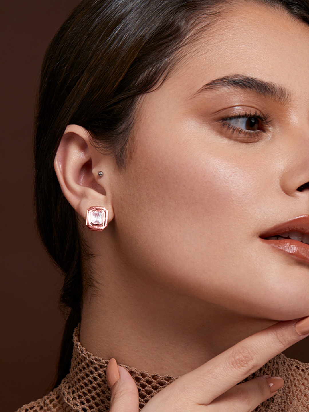 

MINUTIAE Rose Gold Plated Studs Earrings
