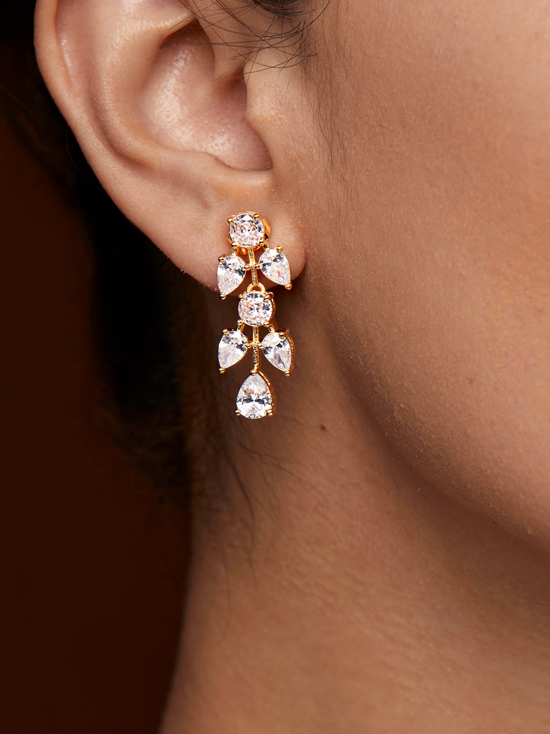

MINUTIAE Gold-Plated Contemporary Drop Earrings