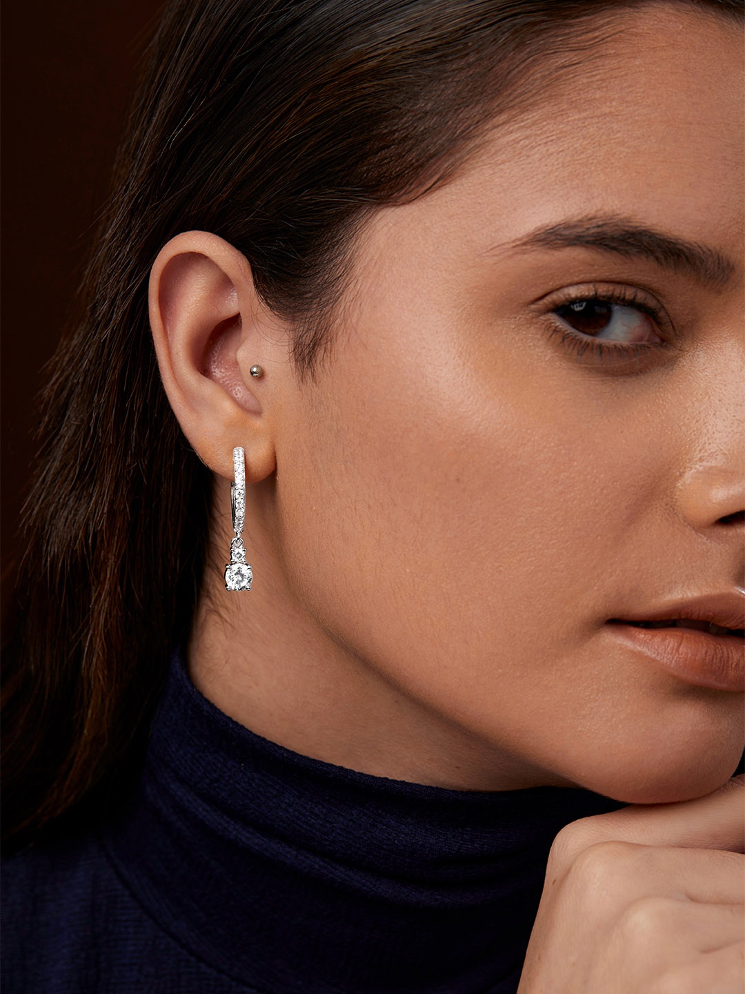 

MINUTIAE Silver-Plated Geometric Drop Earrings