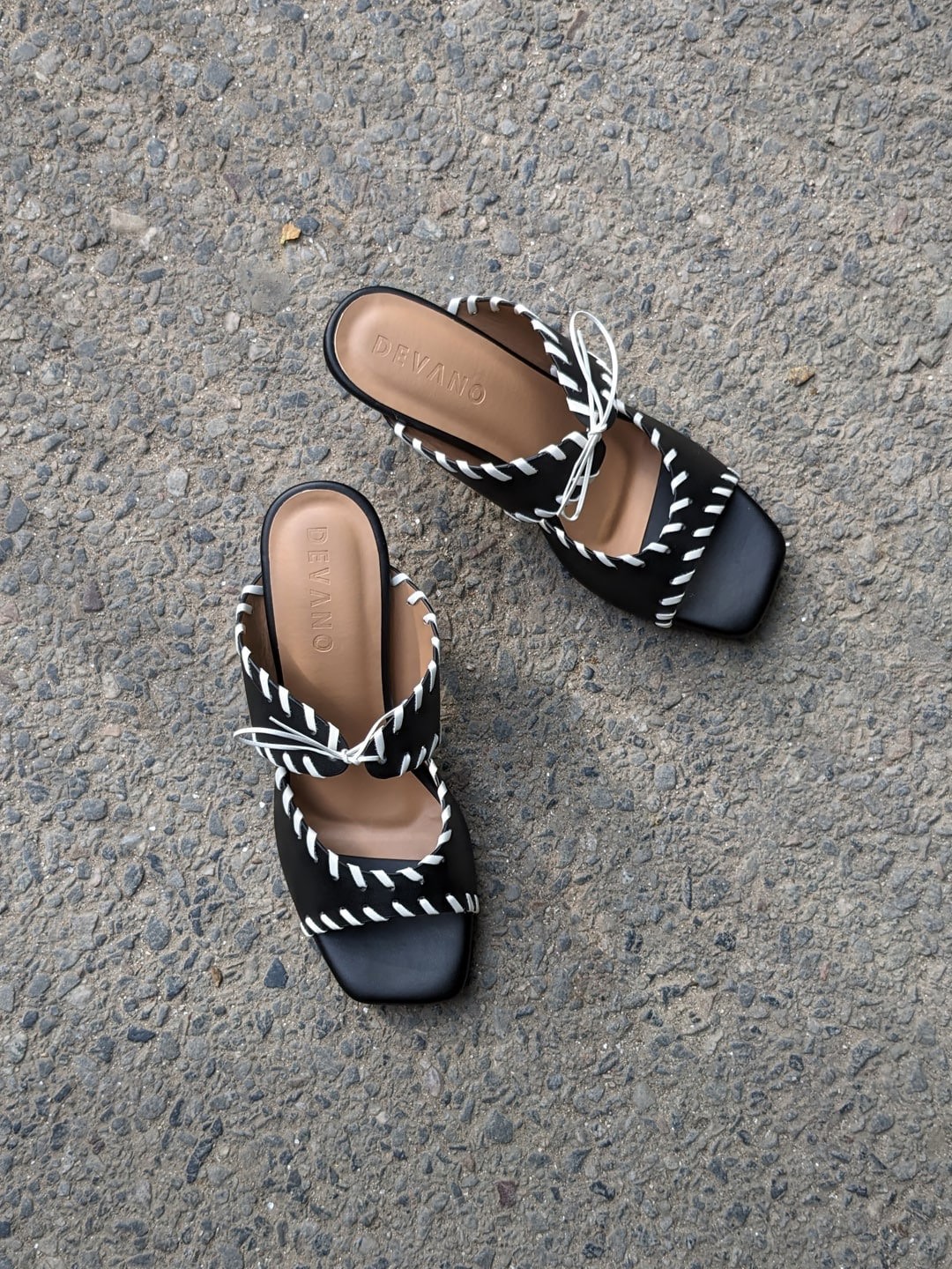 

Devano Open Toe Tie Up Detail Slim Heels, Black