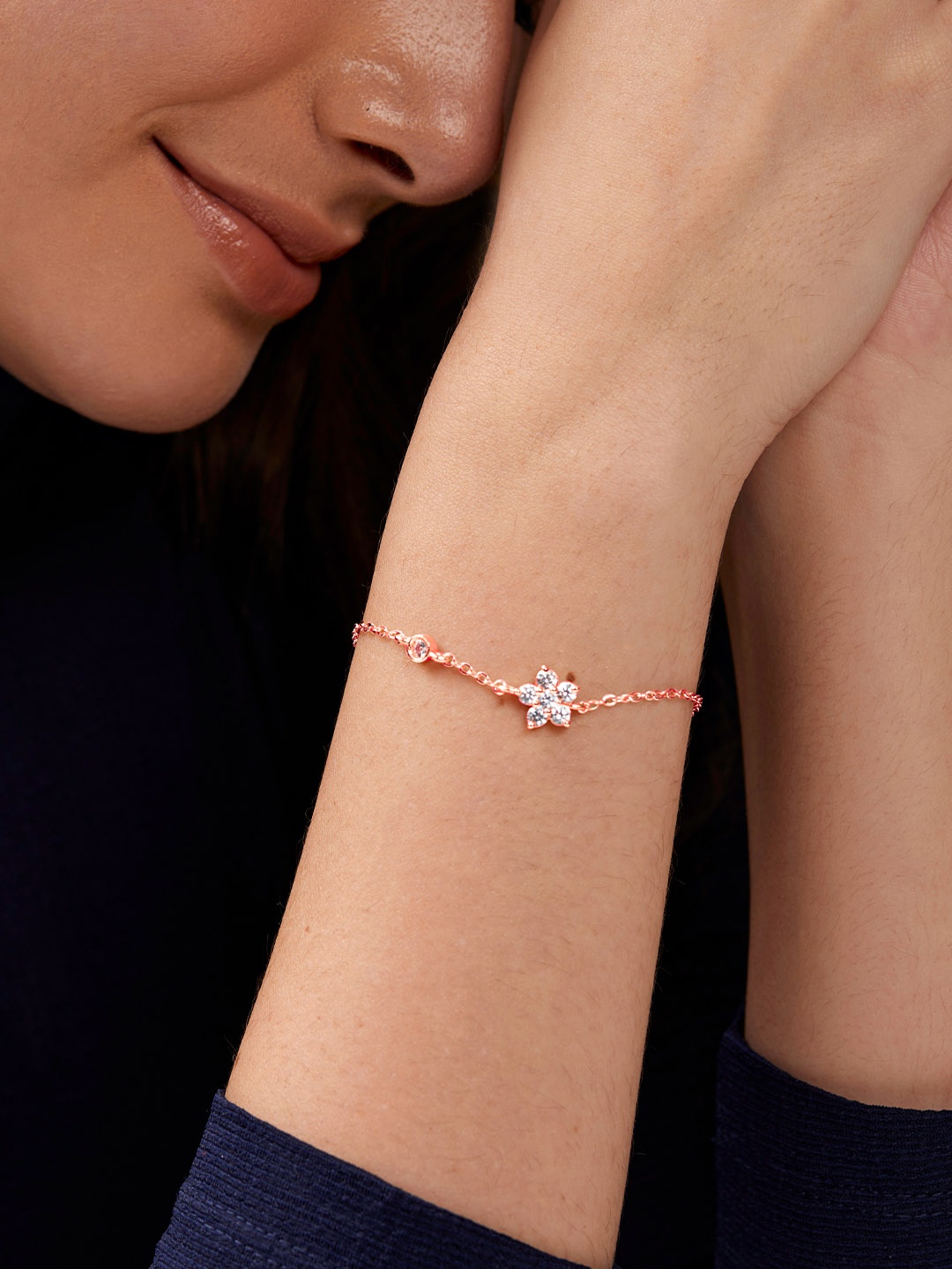 

MINUTIAE Brass Rose Gold-Plated Link Bracelet
