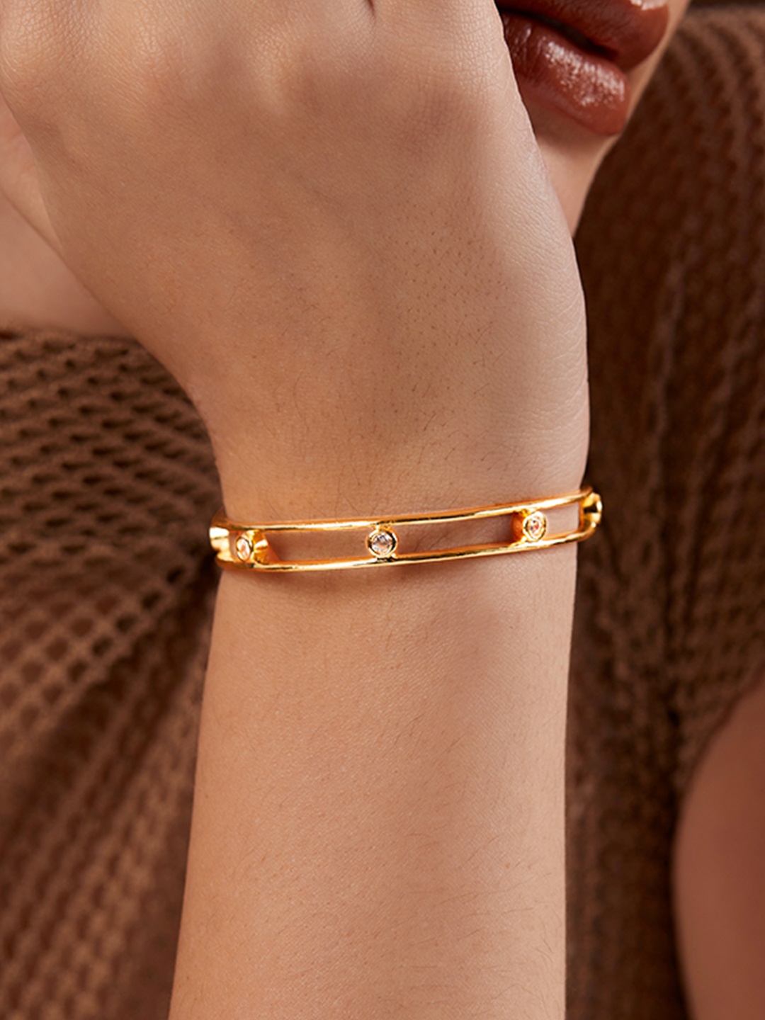 

MINUTIAE Brass Gold-Plated Cuff Bracelet