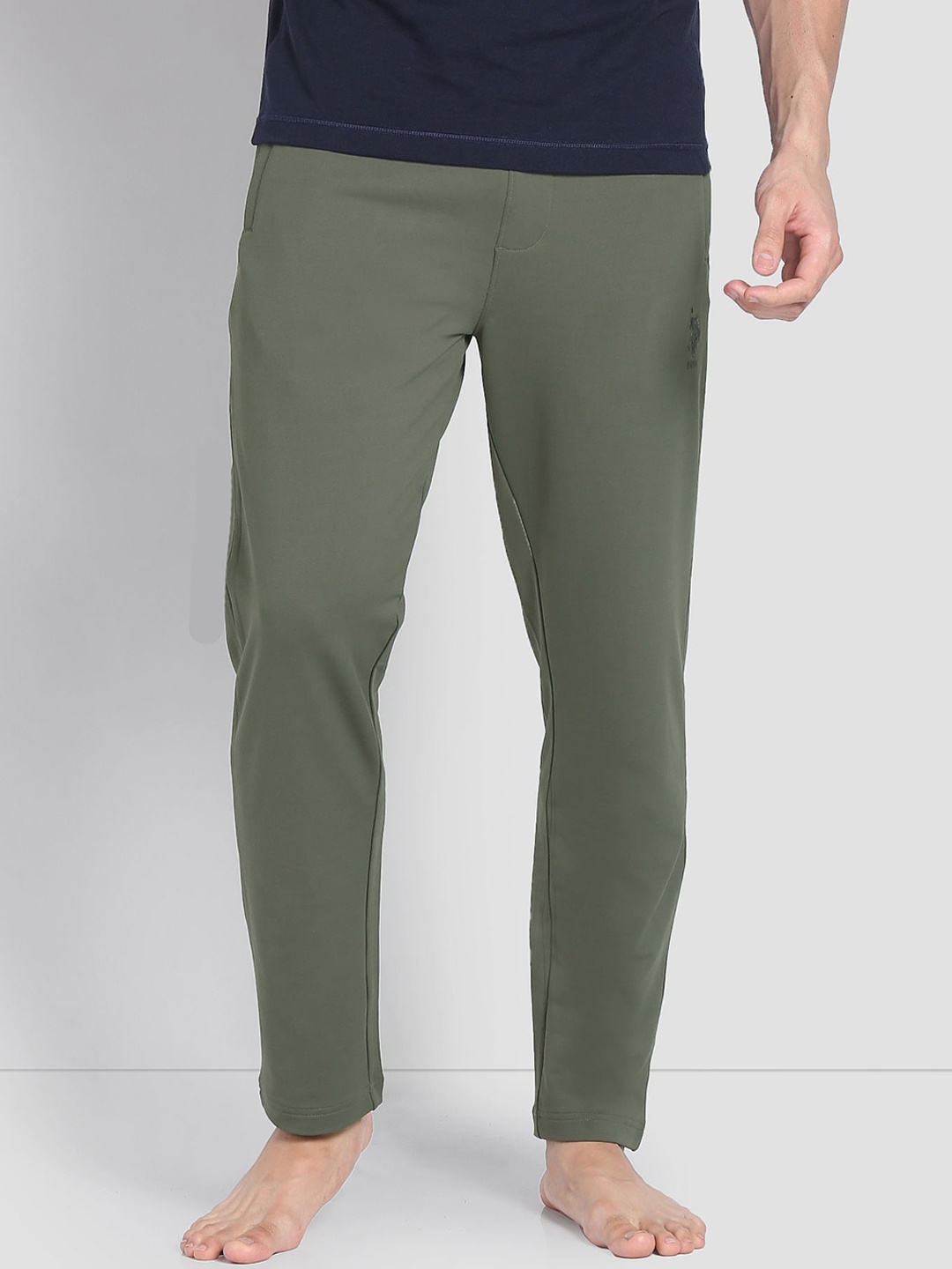 

U.S. Polo Assn. Men Mid Rise High Stretch AR001 Lounge Track Pants, Olive