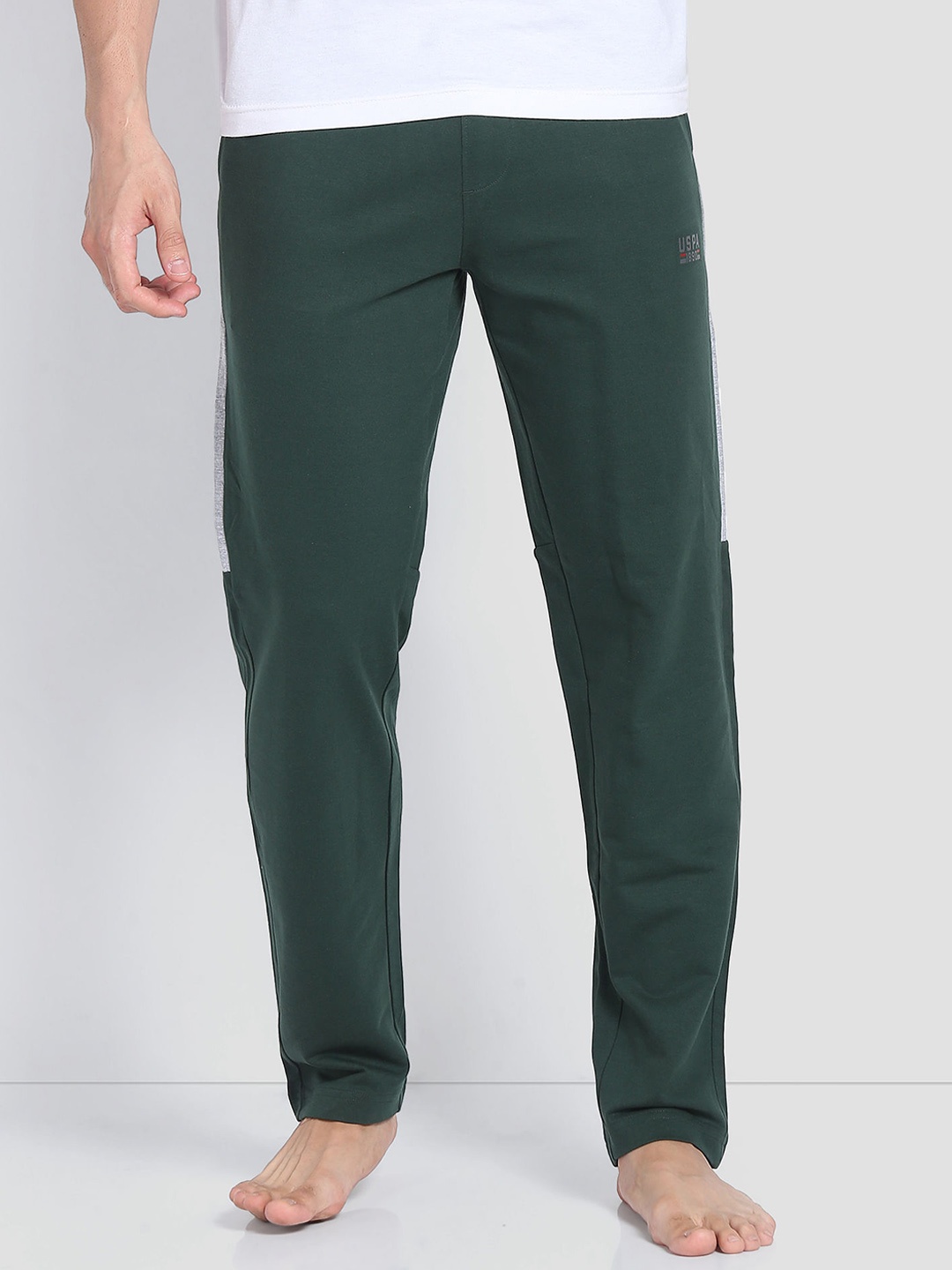 

U.S. Polo Assn. Men Mid Rise Cotton OR001 Track Pants, Green