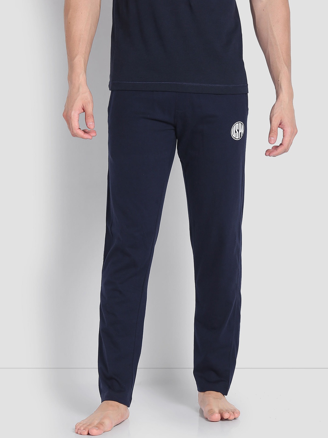 

U.S. Polo Assn. Men Mid-Rise Relaxed Fit LR002 Lounge Pants, Navy blue