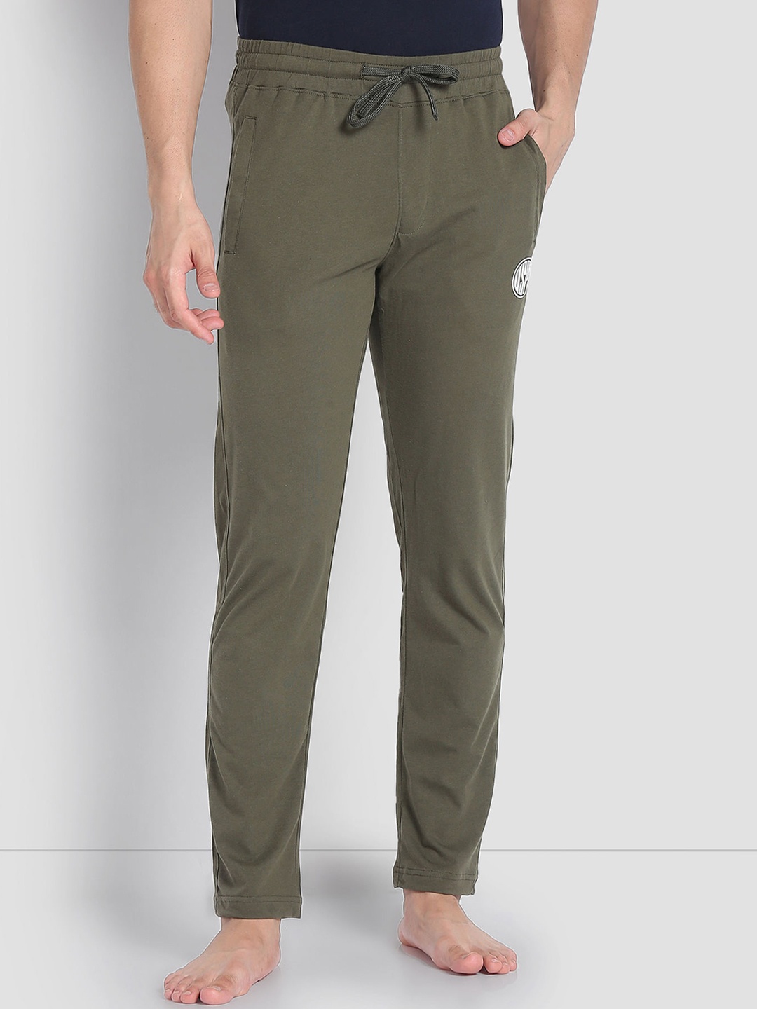 

U.S. Polo Assn. Men Mid Rise Relaxed Fit Lounge LR002 Track Pants, Olive