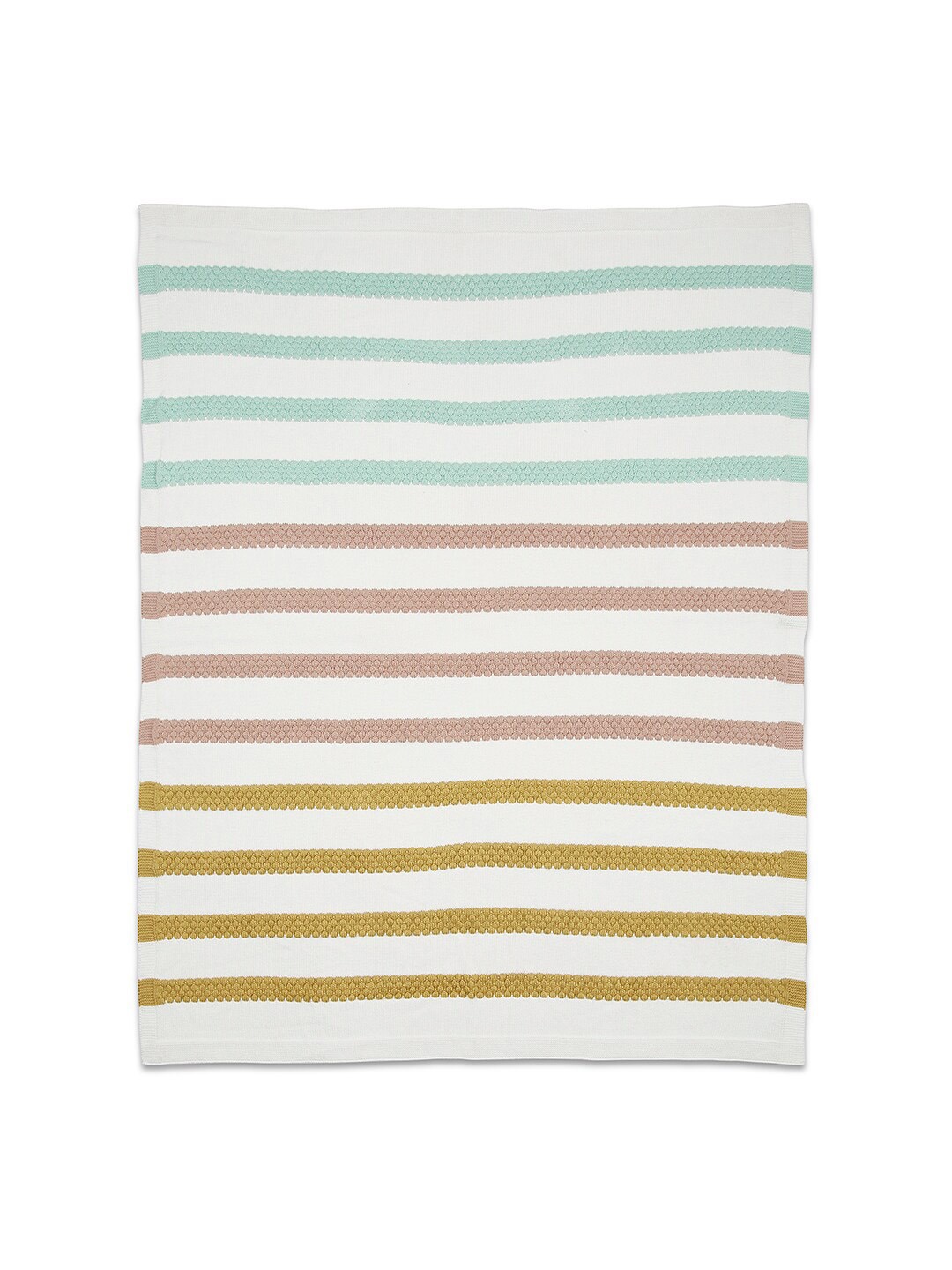 

haus & kinder White & Blue Striped Cotton AC Room Single Bed Blanket