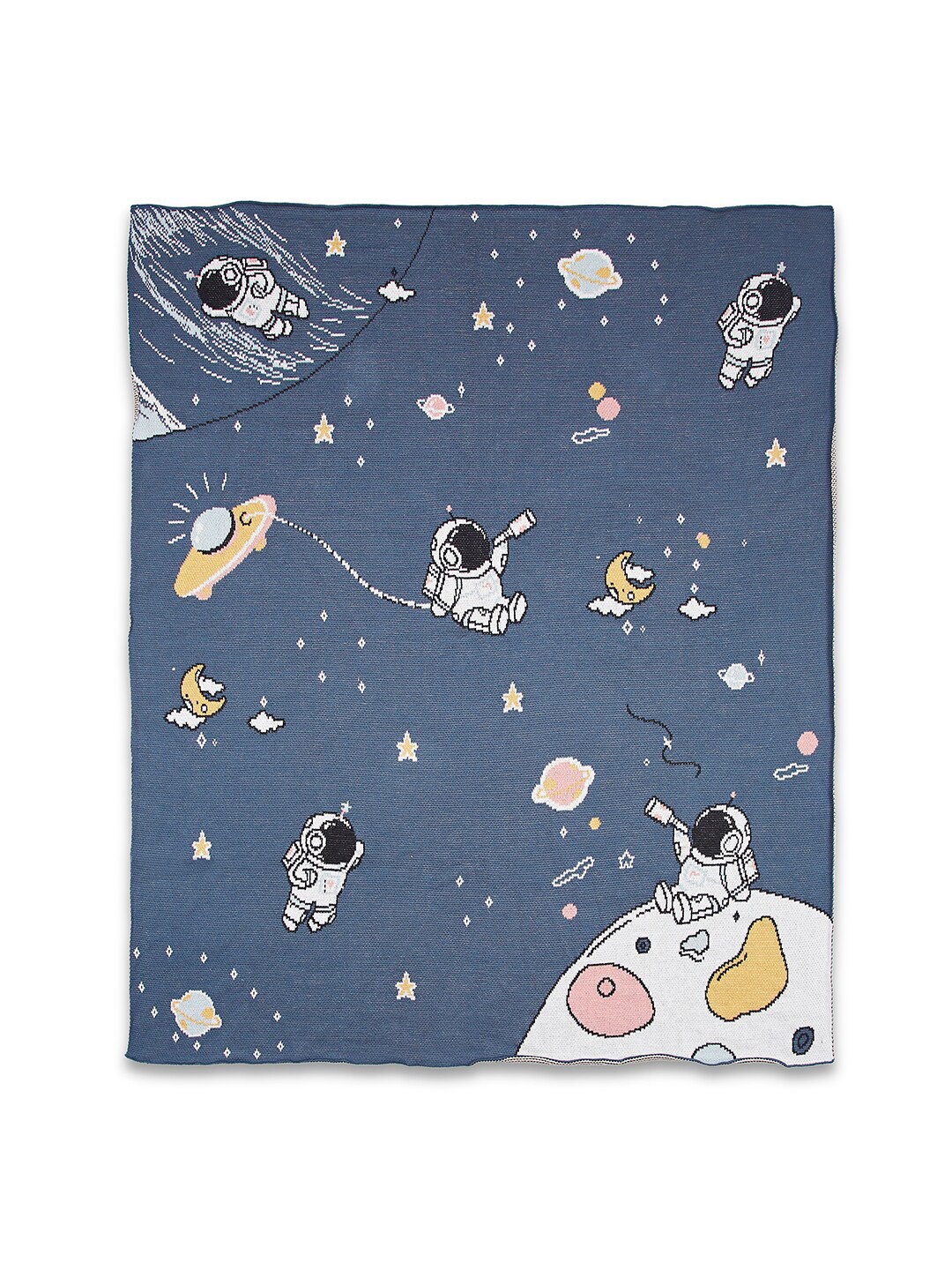 

haus & kinder Blue & White Geometric Cotton AC Room Single Bed Blanket