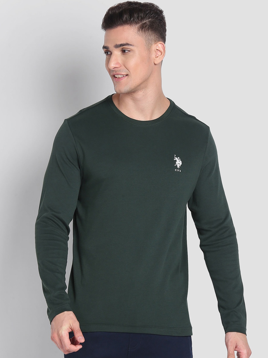 

U.S. Polo Assn. Round Neck Pure Cotton LE006 Lounge T-shirt, Green