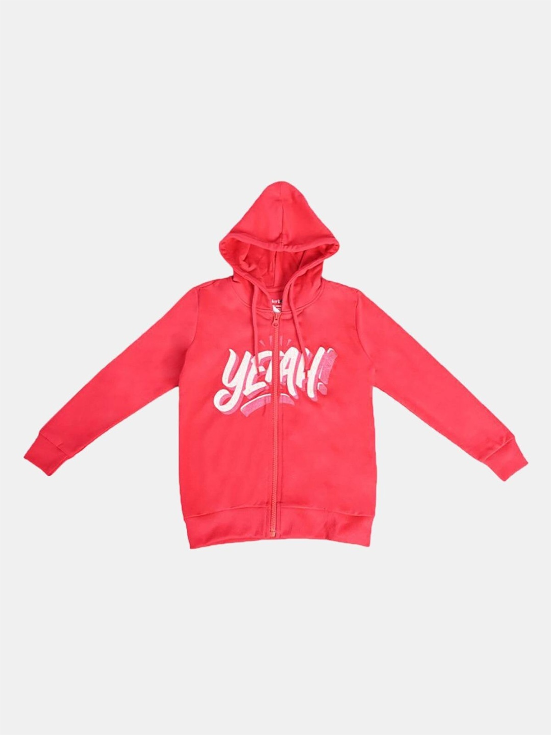 

UrbanMark Girls Printed Hooded Cotton Sweatshirt, Magenta