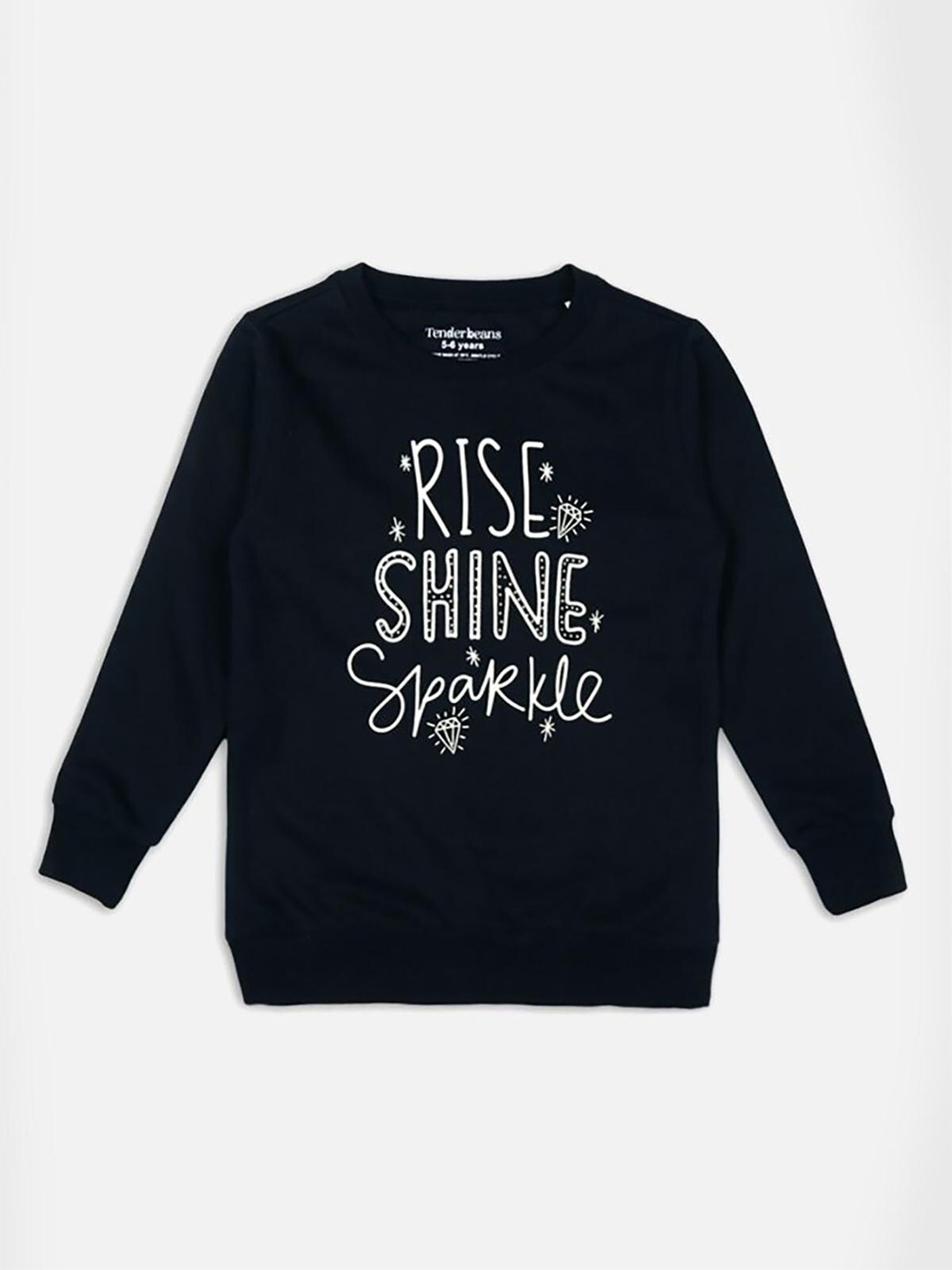 

UrbanMark Girls Typography Printed Cotton Pullover Sweatshirt, Navy blue