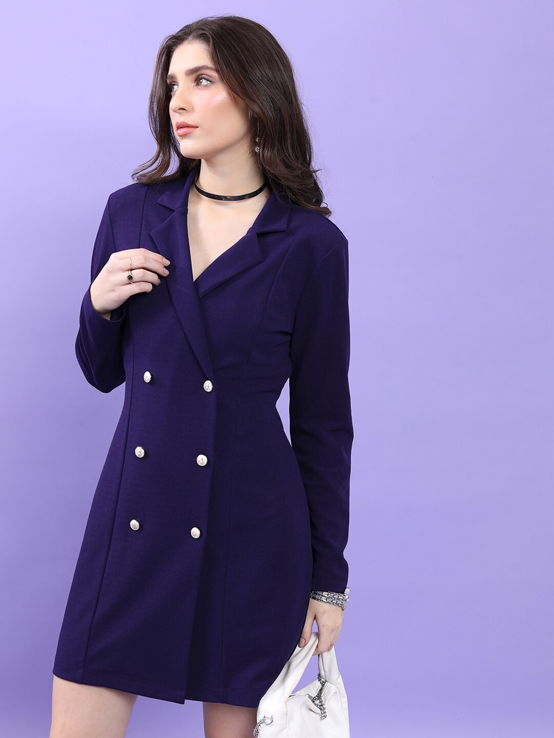 

KETCH Lapel Collar Wrap Dress, Navy blue