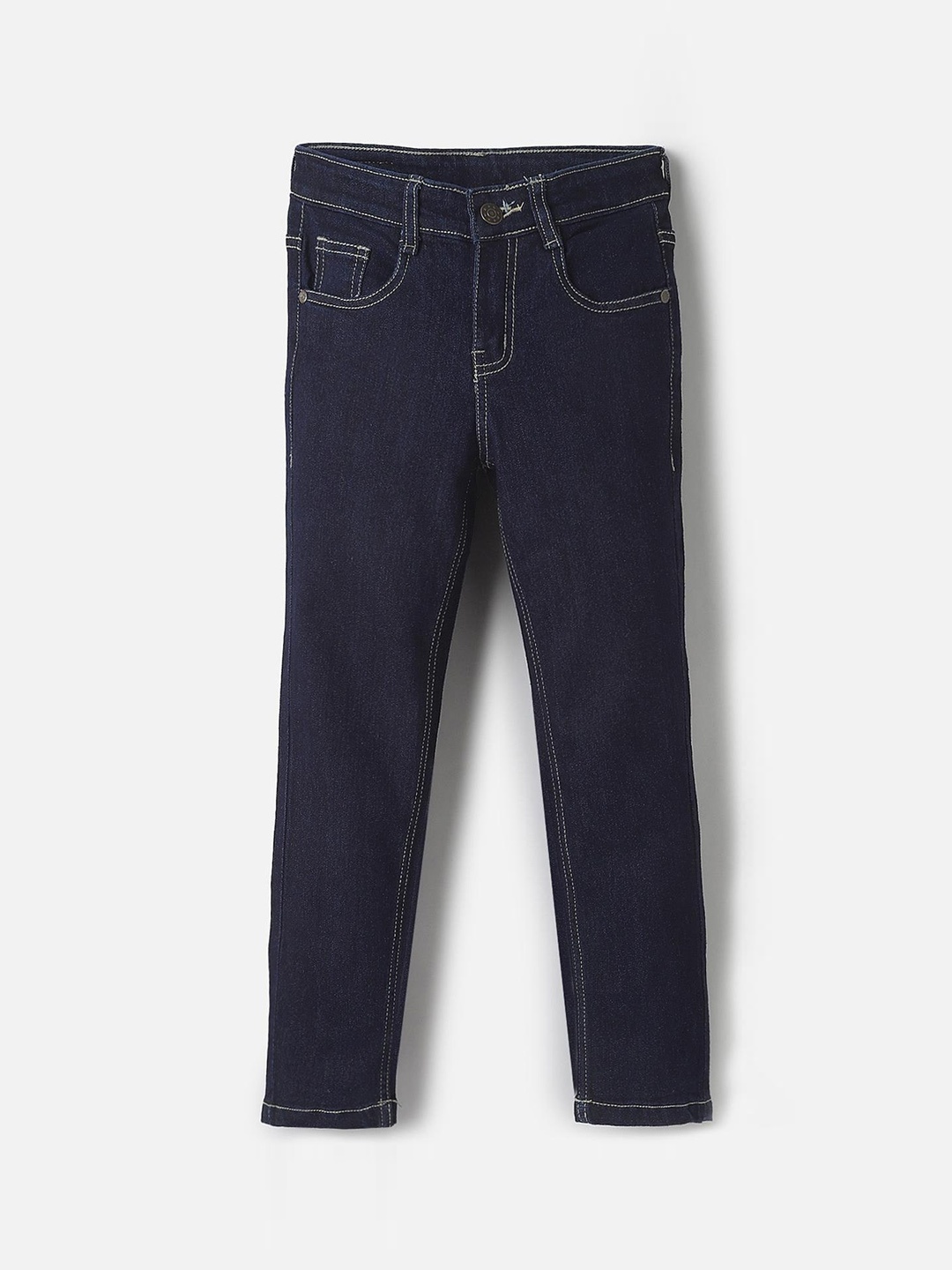 

UrbanMark Girls Clean Look Mid Rise Jeans, Navy blue