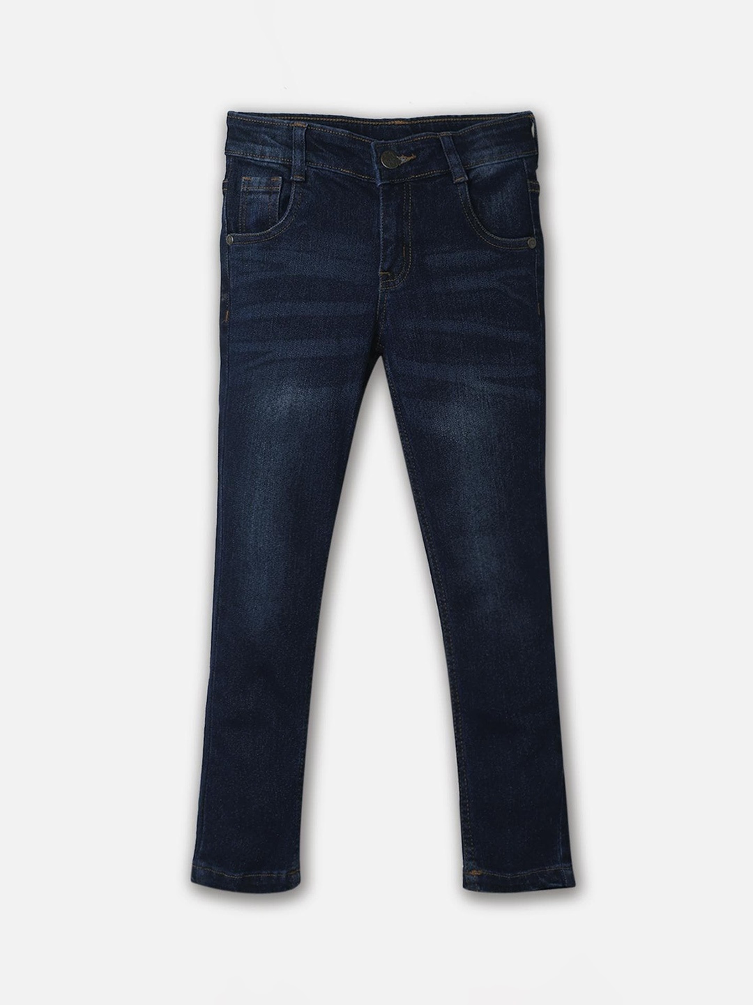 

UrbanMark Girls Mid Rise Clean Look Light Fade Stretchable Jeans, Navy blue