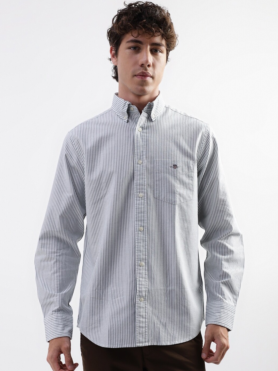 

GANT Regular Fit Button Down Striped Shirts, Blue